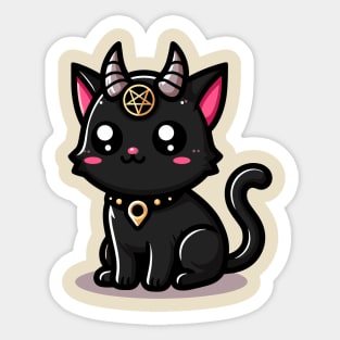 Cute Devil Black Cat Sticker